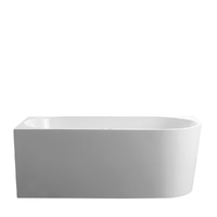 Zumi Bathtub Free Standing Corner Bath Tub Left Gloss White 1500mm BT6845-1500L