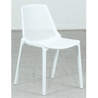 Outdoor Stackable Chair Dining Furniture Seating Plastic White