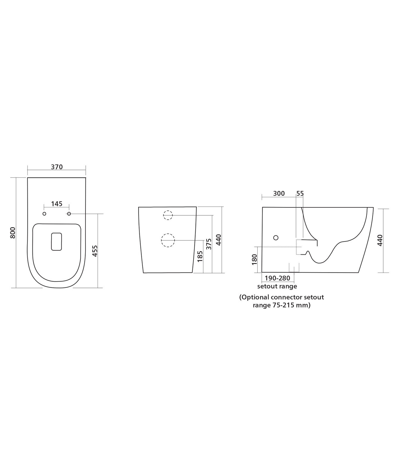 Seima Floor Mount Toilet Pan 800mm With Grey Seat Accessible Compliant 