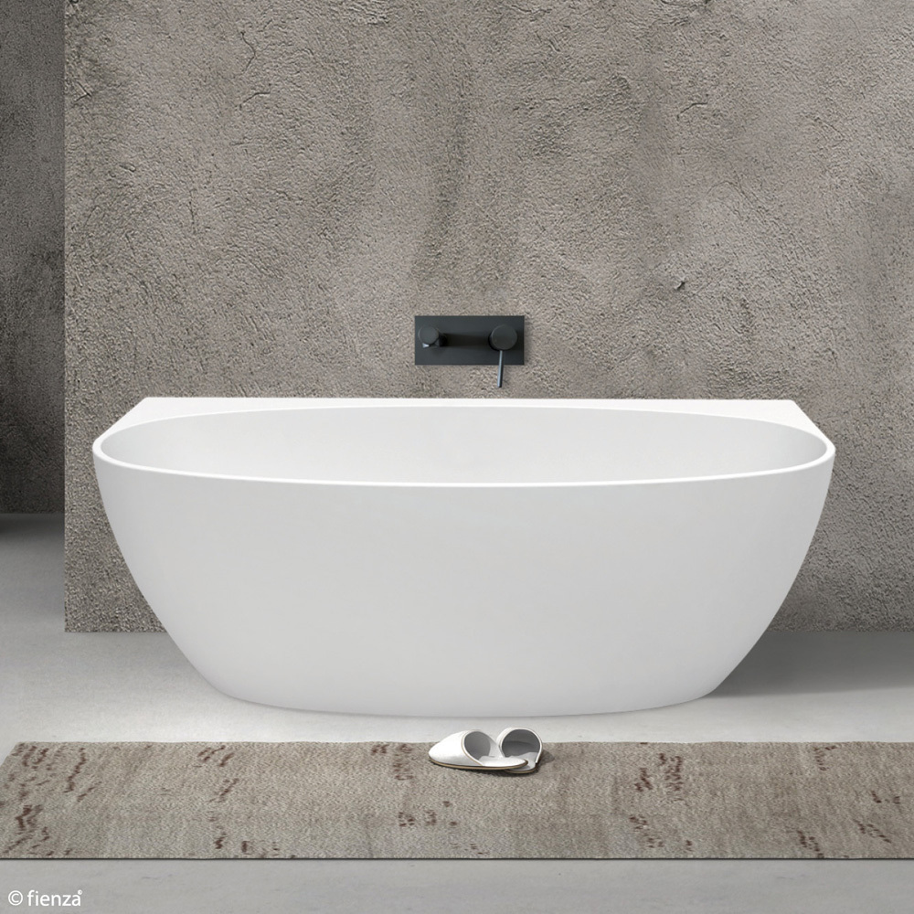 Fienza Keeto 1500 Bathtub Back to Wall Acrylic Bath Tub Gloss White ...