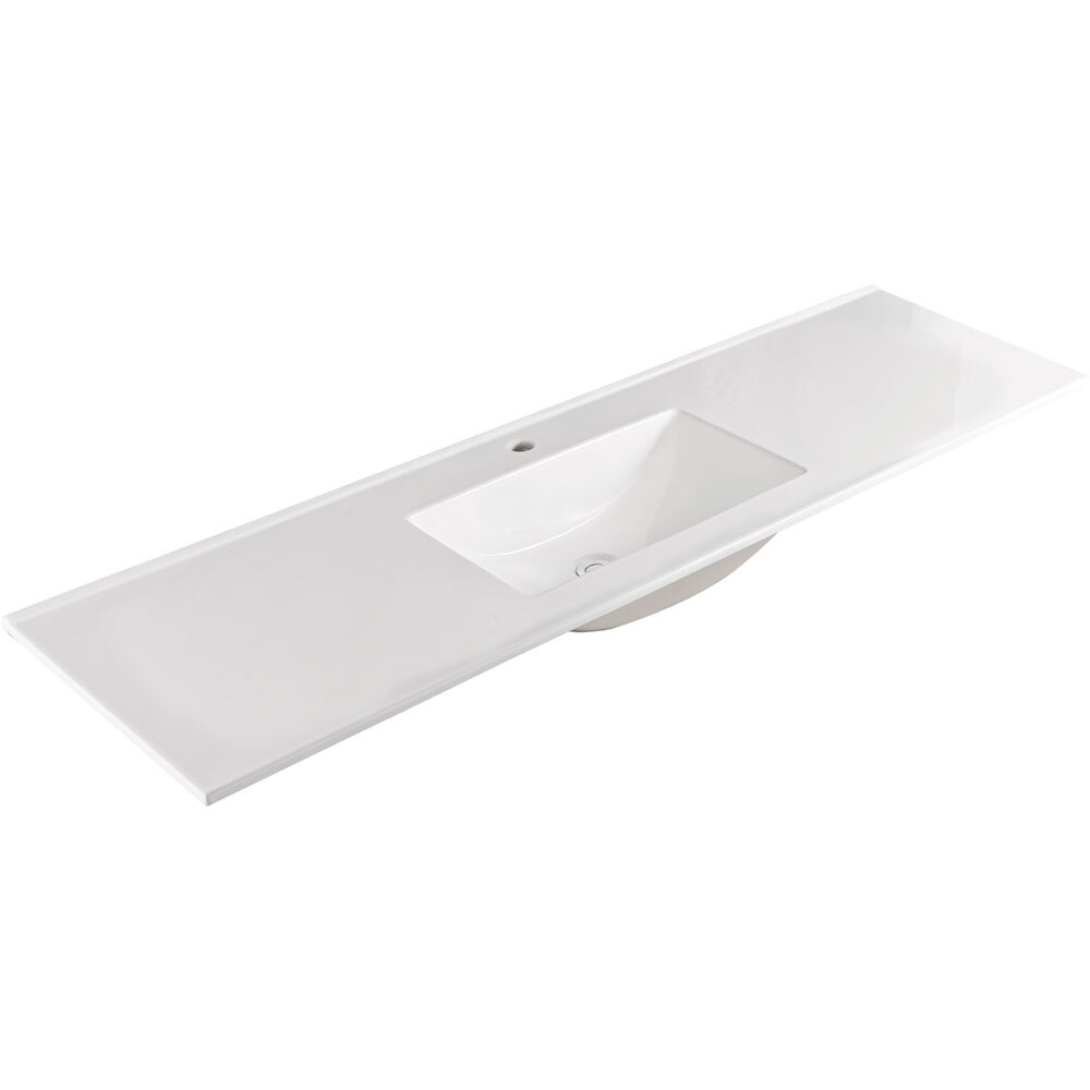 Fienza Vanessa 1800 Single Bowl Poly Marble Basin Top Gloss White One ...