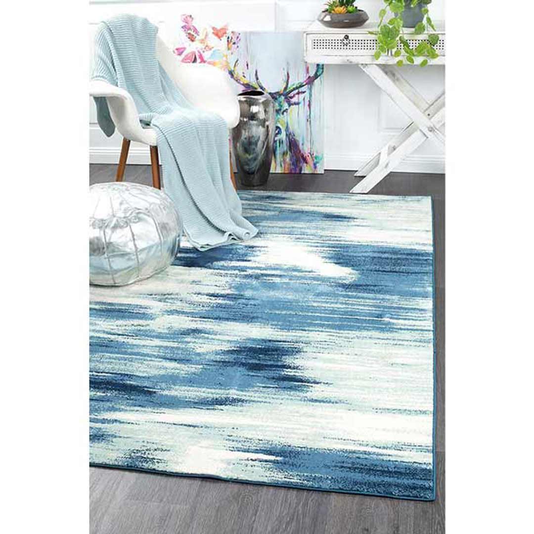 Rug Culture Sedrick Dreamy Modern Floor Area Rugs Blue Cream CHL6822