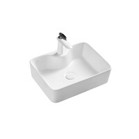 Ceramic Above Counter Basin Gloss White Bathroom Vessel Sink ECT Global Bronte WB 4131