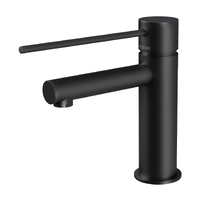 Basin Mixer with Extended Lever Bathroom Tap Matte Black Phoenix Tapware VIVID Slimline 114-7700-10-1