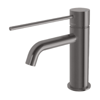 Basin Mixer Curved Outlet with Extended Lever Bathroom Tap Brushed Carbon Phoenix Tapware VIVID Slimline 114-7701-31-1