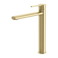 Oval Vessel Basin Mixer Brushed Gold Bathroom Tap Phoenix Tapware Vivid Slimline VV790-12-1