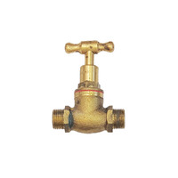 Mildon 15mm T Head Garden Stop Cock Aged Brass 1/2 inch Taps Male 914