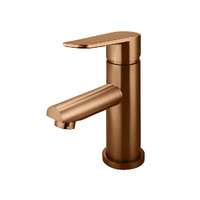 Meir Bathroom Basin Mixer Tap Round Paddle Lustre Bronze MB02PD-PVDBZ