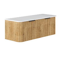 Fienza Minka Curved 1200 Wall-Hung Cabinet Bathroom Vanity Scandi Oak 120US-C