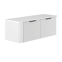 Fienza Mila Curved 1200 Wall-Hung Cabinet Bathroom Vanity Satin White 120CM