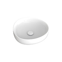 Fienza Pebble Small Above Counter Basin Gloss White 400mm x 395mm RB486