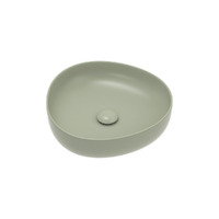 Fienza Pebble Small Above Counter Basin Matte Olive 400mm x 395mm RB486MG