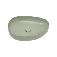 Fienza Pebble Medium Above Counter Basin Matte Olive 500mm x 400mm RB487MG