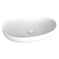 Fienza Pebble Large Above Counter Basin Gloss White 650mm x 400mm RB489