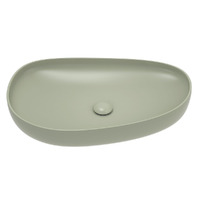 Fienza Pebble Large Above Counter Basin Matte Olive 650mm x 400mm RB489MG