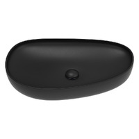 Fienza Pebble Large Above Counter Basin Matte Black 650mm x 400mm RB489B