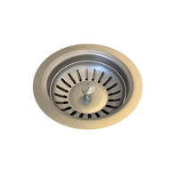 Meir Lavello Kitchen Sink Strainer and Waste Plug Basket with Stopper Brushed Nickel MST04-NK