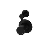 Meir Wall Mixer Diverter Round Pinless Shower Bathroom Tap Matte Black MW07TSPN