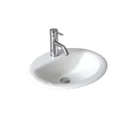 Seima Semi Insert Ceramic Basin Classic Oval 515mm x 435mm 1TH Gloss White CHIOS 201 191467