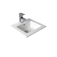 Seima Semi Insert Ceramic Basin Classic Square 410mm x 415mm 3TH Gloss White CHIOS 208 191478