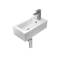 Seima Above Counter or Wall  Mount Ceramic Basin Compact 500mm x 250mm 1TH Gloss White KYRA 521 191500