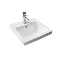 Seima Semi Insert Ceramic Basin 430mm x 430mm Square Low Profile 1TH with Overflow Gloss White KYRA 017 191447