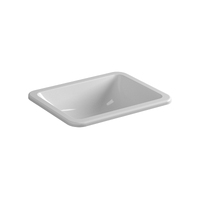 Seima Insert Ceramic Basin 450mm x 370mmRectangular 0TH with Overflow Gloss White LIMNI 451 192701