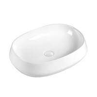 Seima Above Counter Ceramic Basin 540mm x 400mm Rounded Rectangular Gloss White LONI 540 192966