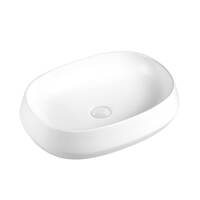 Seima Above Counter Ceramic Basin 500mm x 400mm Rounded Rectangular Matte White LONI 540 192967