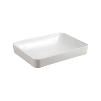 Seima Semi Insert Ceramic Basin 500mm x 370mm Rounded Rectangular Gloss White OBELLO 500 192960