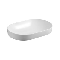 Seima Semi Insert Ceramic Basin 550mm x 370mm Super Ellipse Gloss White OBELLO 550 192961