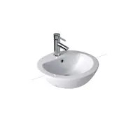 Seima Semi Recessed Ceramic Basin 500mm x 445mm Classic Oval 3TH with Overflow Gloss White CHIOS 205 191474