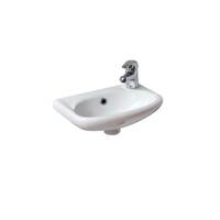 Seima Ultra Compact Wall Mount Ceramic Basin 385mm x 250mm Rectangular 1TH on Right with Overflow Gloss White CHIOS 512 191488