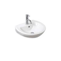 Seima Wall Mount Ceramic Basin 500mm x 410mm Rectangular 3TH with Overflow Gloss White CHIOS 515 191495