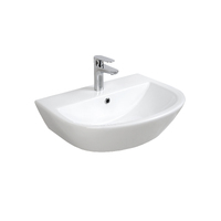 Seima Wall Mount Ceramic Basin 600mm x 445mm Rectangular 1TH with Overflow Gloss White CHIOS 600 192746