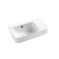 Seima Wall Mount Ceramic Basin 450mm x 260mm Rectangular Fine Rim 0TH with Overflow Gloss White LIMNI 260 191137