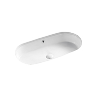 Seima Under Counter Ceramic Basin 680mm x 345mm Rectangular Super-Ellipse with Overflow Gloss White ARKO 680 192630