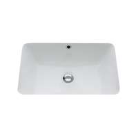 Seima Under Counter Ceramic Basin 490mm x 310mm Rectangular with Overflow Gloss White PLATI 555 191867