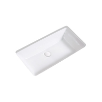 Seima Under Counter Ceramic Basin 700mm x 380mm Rectangular with Overflow Gloss White PLATI 700 192974