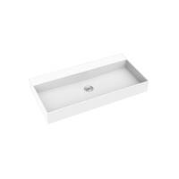 Seima Above Counter Marstone Solid Surface Basin 805mm x 405mm Rectangular with Overflow 0TH Matte White TAVI 805 191140