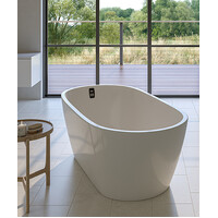 Seima Freestanding 1700 Bath Tub in Matte White Sanitary Grade Acrylic with Chrome FlexiWaste Bath Installn Kit ARKO 120 192835