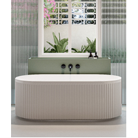 Seima Fluted Freestanding 1500 Bath in Gloss White Sanitary Grade Acrylic Fine Rim CLEO 100 192631