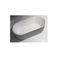 Seima Fluted Freestanding 1500 Bath in Matte White Sanitary Grade Acrylic Fine Rim CLEO 100 192644