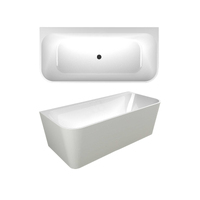 Seima Back To Wall 1500 Bath Minimalist Design in Gloss White Sanitary Grade Acrylic PLATI 130 192116