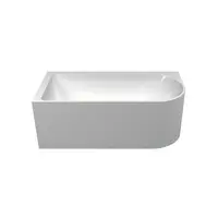 Seima Left Corner Bath 1500mm Seamless Compact Design in Gloss White Sanitary Grade Acrylic PLATI 110 192161