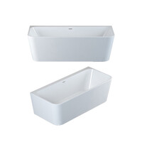 Seima Back To Wall 1400 Bath with Integrated Overflow in Gloss White Sanitary Grade Acrylic PLATI 135 192789