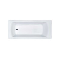 Seima Insert 1525mm Bath Tub in Gloss White Sanitary Grade Acrylic with Brushed Nickel FlexiWaste Bathtub Installn Kit SYROS 103 192892