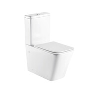 Seima Wall Faced Square Ceramic Toilet Suite Clean Flush 100-210 Setout Back and Bottom Entry Flat Soft Close Seat SS Hinges PLATI WF 192273 