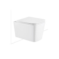 Seima Wall Hung ToiletSuite Pan + InWall C200 Thin Cistern Matte White Vitreous China Clean Flush P Trap Flat Soft Close Seat PLATI WH 192465