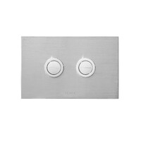 Seima Series 200 Toilet Flush Buttons Round 232 x 148mm In-Wall Flush Plates Satin Chrome FLUSH PLATE 200 191796